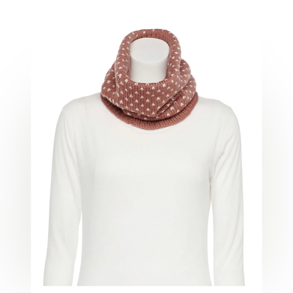 LC Lauren Conrad Birdseye Knit Cowl Scarf I Mauve I NWT